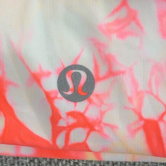 NWT Lululemon Energy Bra High Neck Long Line Size 10 Orange Tie Dye - Picture 3 of 6